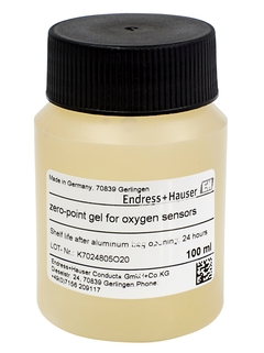 La botella de gel de punto cero COY8 para sensores de oxígeno con un diámetro de 40 mm.