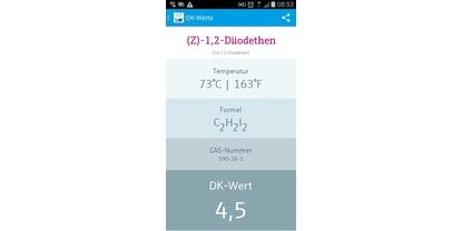 Captura de pantalla de la App de Constantes Dieléctricas (CD) - imagen en detalle